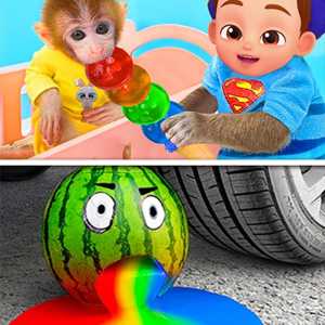 Aventura de doces do macaco e do menino