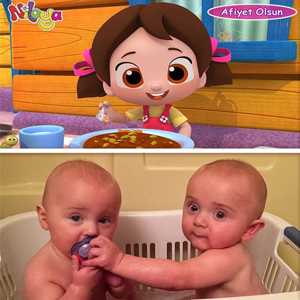 Słodka dziewczyna z kreskówki ciesząca się jedzeniem