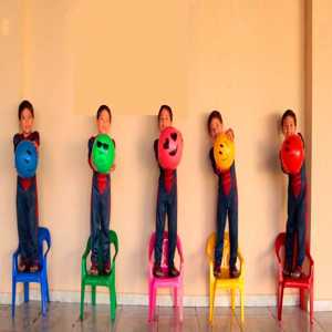 Kids in Colorful Balloon Fun