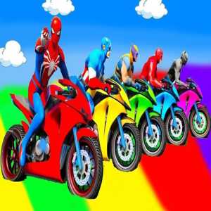 Superheroes' Motorcycle Race Adventure